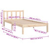 vidaXL Bed Frame without Mattress Solid Wood 100x200 cm