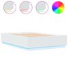 vidaXL Bed Frame with LED without Mattress White 140x200 cm
