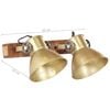 vidaXL Industrial Wall Lamp Brass 45x25 cm E27