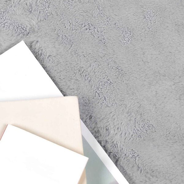 vidaXL Faux Rabbit Fur Rug Olite Grey 80 x 250 cm Polyester