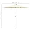 vidaXL Garden Parasol with Aluminium Pole 270x246 cm Sand White