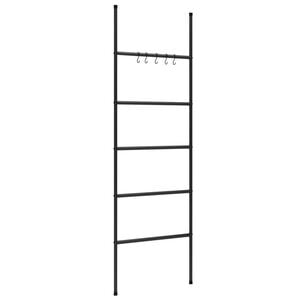 vidaXL Towel Rack Ladder with 5 Tiers Black 58x175 cm Iron
