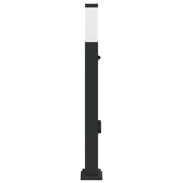 vidaXL Bollard Light with Sensor&Outlet 80 cm Black IP44