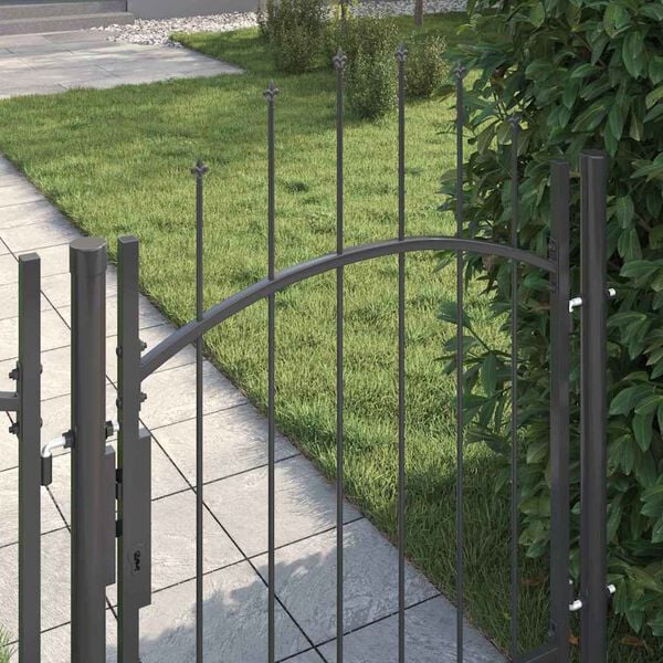 vidaXL Garden Gate with Lock Grey 100 x 100 cm Steel