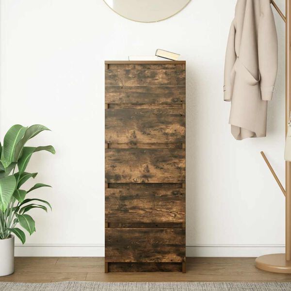 vidaXL Sideboard with Drawers Smoked Oak 37.5x35x99 cm Engineered Wood