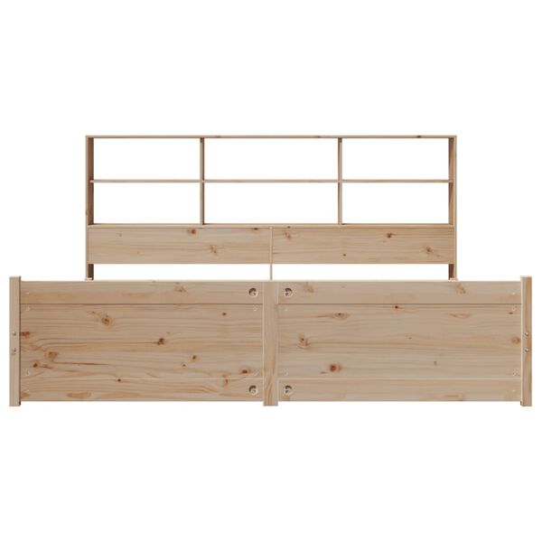 vidaXL Bookcase Bed without Mattress 200x200cm Solid Wood Pine