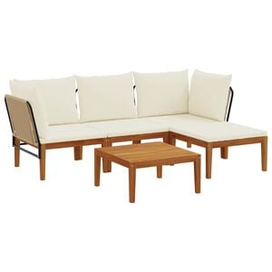 vidaXL 5 pcs Solid Acacia Wood & Rope Natural