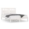 vidaXL Bed Frame without Mattress White Solid Wood 140x200 cm (810018+818571)