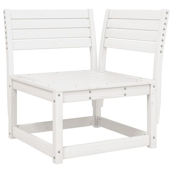 vidaXL 8 Piece Garden Lounge Set White Solid Wood Pine