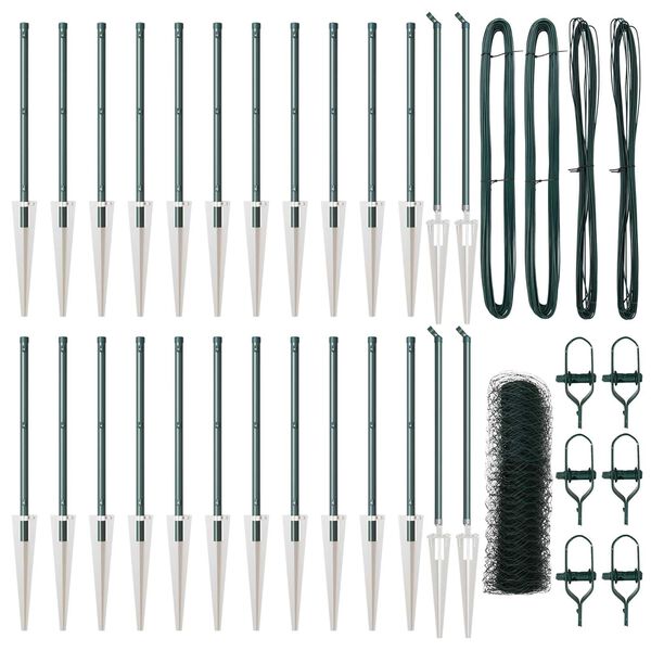 vidaXL Fence Post Green 50 x 1 m (36 mm mesh) Steel and PVC