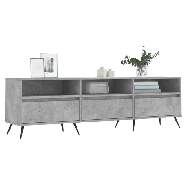 vidaXL TV Cabinet Concrete Grey 150x30x44.5 cm Engineered Wood