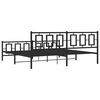 vidaXL Metal Bed Frame without Mattress with Footboard Black 193x203cm