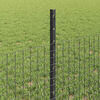 vidaXL Fence with Post Grey 0.5 x 100 m Steel and PVC