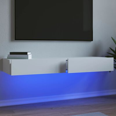 vidaXL TV Cabinets with LED Lights 2 pcs White 60x35x15.5 cm