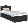 vidaXL Bed Frame with Drawer Black 90 x 200 cm Engineer Wood
