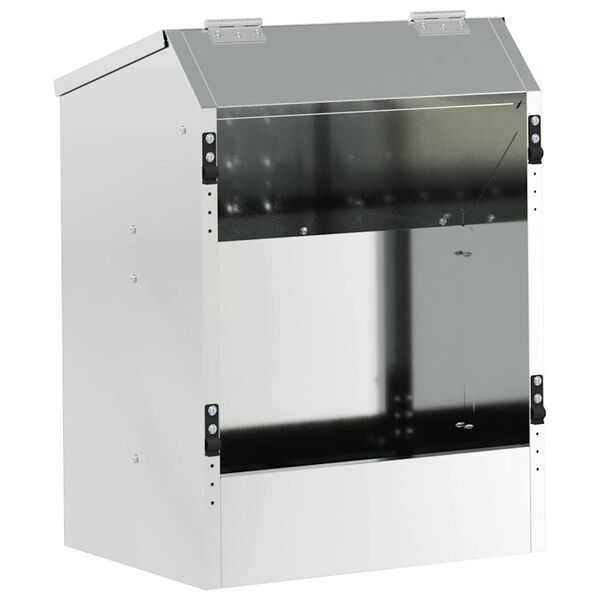 vidaXL Rabbit Feeder Silver 33.5 x 25.5 x 45.5 cm Galvanised Steel