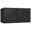 vidaXL 2 Piece TV Cabinet Set Black Engineered Wood