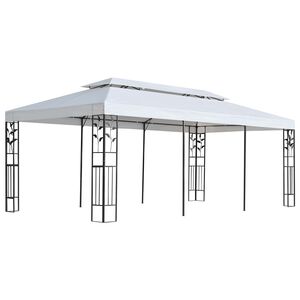 vidaXL Gazebo Fabric White 300 x 600 cm Polyester