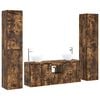 vidaXL Bathroom Furniture Set 5 pcs Smoked Oak 33 x 34.5 x 160 cm
