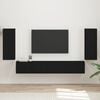 vidaXL TV Cabinet Set 4 pcs Black Engineered Wood