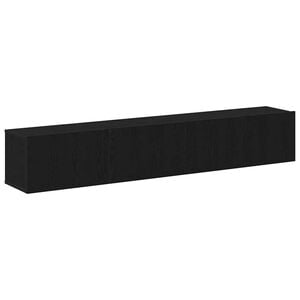 vidaXL TV Cabinet Set Wall-mounted 2 pcs Black Oak Engineered Wood