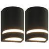 vidaXL Outdoor Wall Lights 2 pcs 35 W Black Half-round