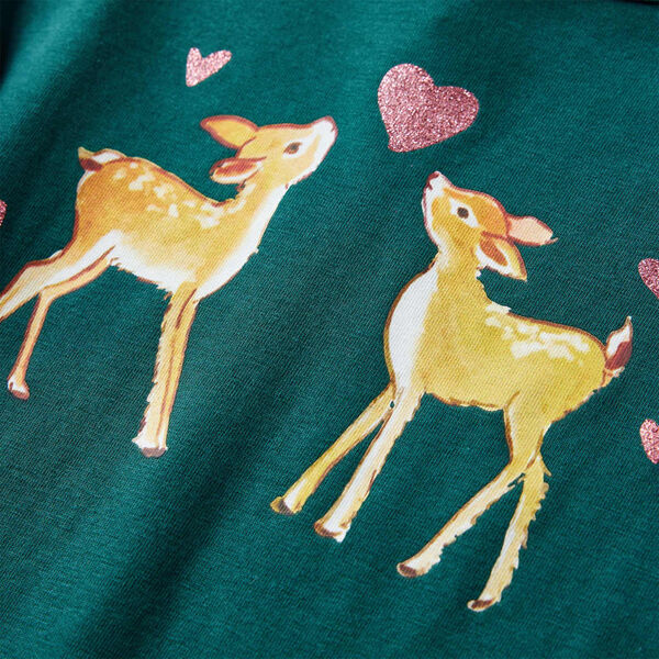 Kids' T-shirt with Long Sleeves Dark Green 116