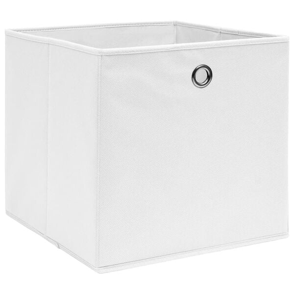 vidaXL Storage Boxes 10 pcs Non-woven Fabric 28x28x28 cm White