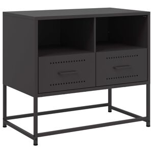 vidaXL TV Cabinet Black 68x39x60.5 cm Steel