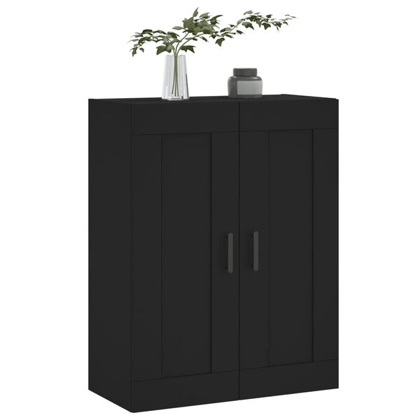 vidaXL Wall Mounted Cabinet Black 69.5x34x90 cm Engineered Wood