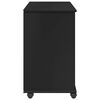 vidaXL Rolling Cabinet Black 63.5 x 39 x 65.5 cm Solid Pine Wood