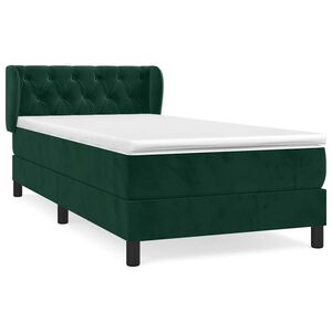 vidaXL Box Spring Bed with Mattress Dark Green 80x200 cm Velvet