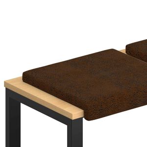 vidaXL Bench Cushion 2 pcs Faux Suede Fabric Brown Depth 35 cm
