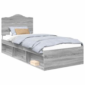 vidaXL Bed Frame Grey Sonoma 75 x 190 cm Solid Pine Wood
