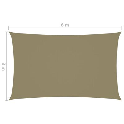 vidaXL Sunshade Sail Oxford Fabric Rectangular 3x6 m Beige