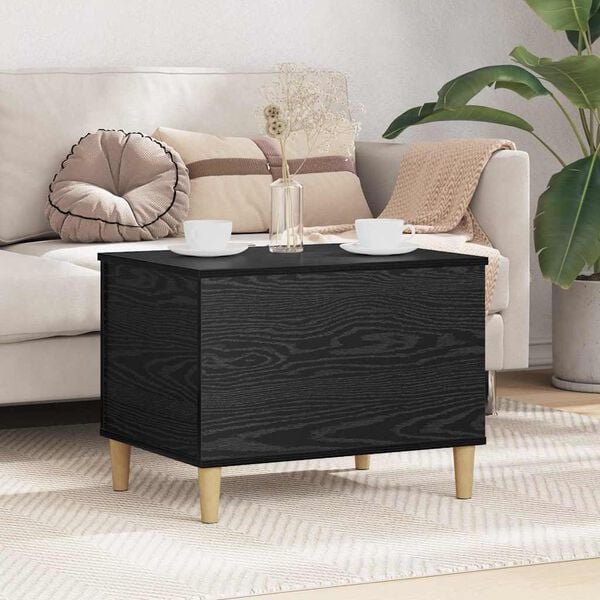 vidaXL Bedside Cabinet Black Oak 60 x 44.5 x 45 cm Engineered Wood