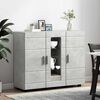 vidaXL Wooden Cabinet with Storage Concrete Grey 88.5 x 30.5 x 73 cm