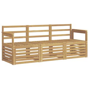 vidaXL Outdoor Sofa Set 3 pcs White Solid Acacia Wood