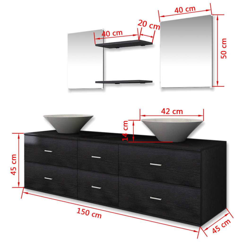 42 black hotsell bathroom vanity