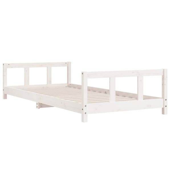 vidaXL Kids Bed Frame White 90x200 cm Solid Wood Pine