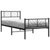 vidaXL Metal Bed Frame without Mattress with Footboard Black 90x190cm