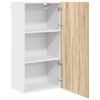 vidaXL Hanging Cabinet with Door Sonoma Oak and White 50 x 31 x 100 cm