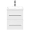 vidaXL Bathroom Sink Cabinet with Built-in Basin White