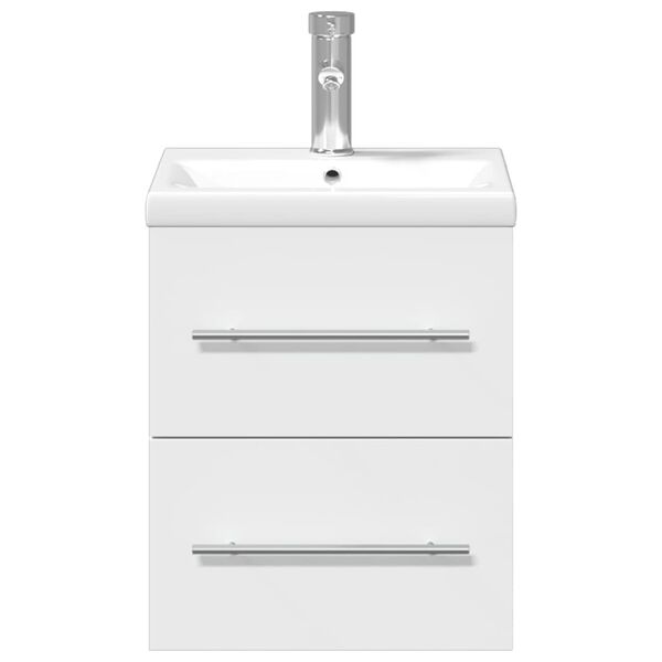 vidaXL Bathroom Sink Cabinet with Built-in Basin White