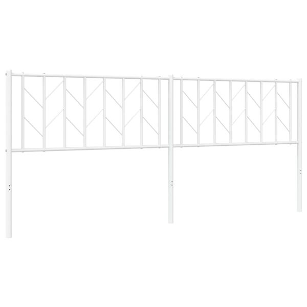 vidaXL Metal Replace Headboard White 200 cm