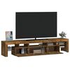 vidaXL TV Cabinet with LED Lights Smoked Oak 200x36.5x40 cm