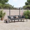 vidaXL 3 Piece Garden Sofa Set with Cushions Black Aluminium