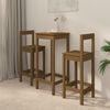 vidaXL 3 Piece Bar Set Honey Brown Solid Wood Pine