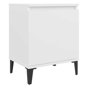 vidaXL Bed Cabinet with Metal Legs White 40x30x50 cm