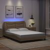 vidaXL Bed Frame with LED without Mattress "Hvar" Cappuccino 120x200 cm